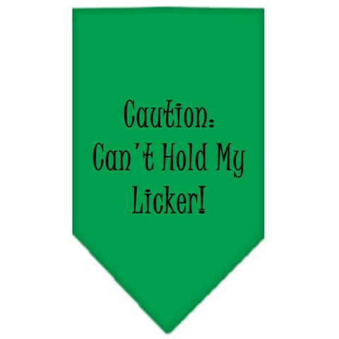 Can't Hold My Licker  Screen Print Bandana Emerald Green Small