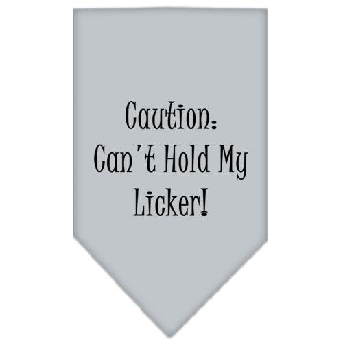 Can't Hold My Licker  Screen Print Bandana Grey Small