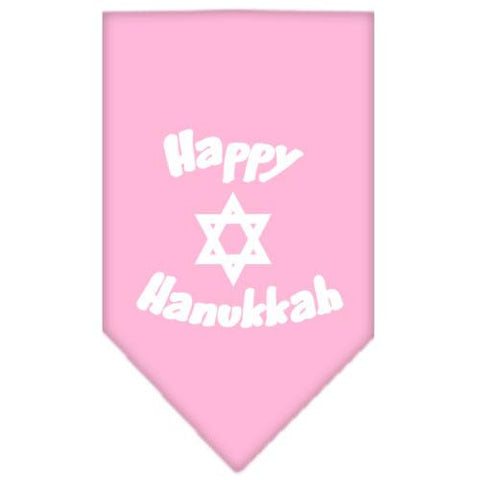 Happy Hanukkah Screen Print Bandana Light Pink Small