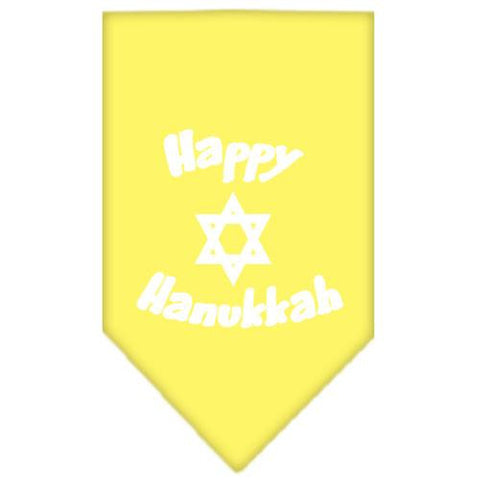 Happy Hanukkah Screen Print Bandana Yellow Small