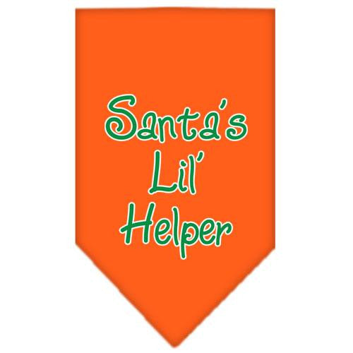 Santa Lil Helper Screen Print Bandana Orange Large