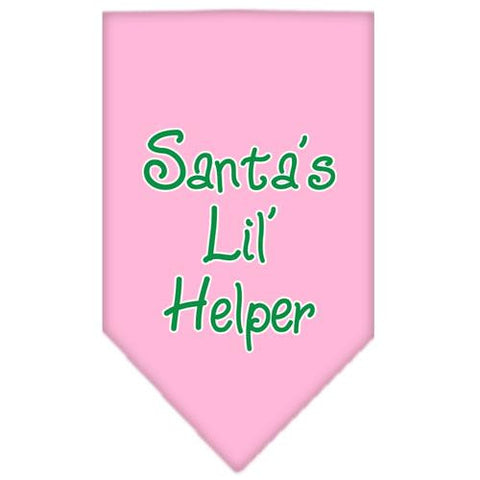 Santa Lil Helper Screen Print Bandana Light Pink Small