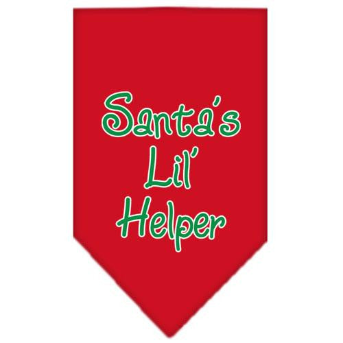 Santa Lil Helper Screen Print Bandana Red Small