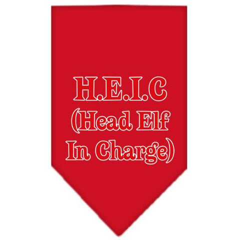 Head elf In Charge Screen Print Bandana Red Large