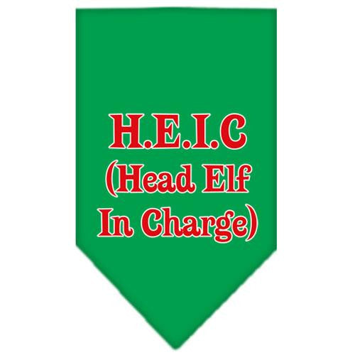 Head elf In Charge Screen Print Bandana Emerald Green Small