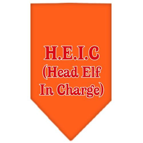 Head elf In Charge Screen Print Bandana Orange Small