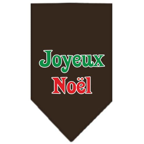 Joyeux Noel Screen Print Bandana Cocoa Large