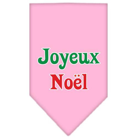 Joyeux Noel Screen Print Bandana Light Pink Large