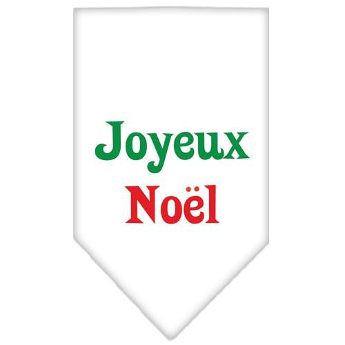 Joyeux Noel Screen Print Bandana White Large