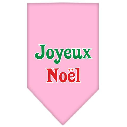 Joyeux Noel Screen Print Bandana Light Pink Small