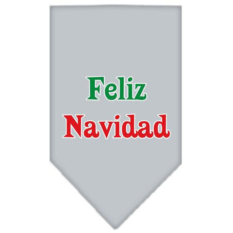 Feliz Navidad Screen Print Bandana Grey Large