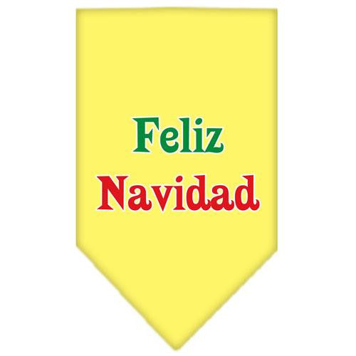 Feliz Navidad Screen Print Bandana Yellow Small