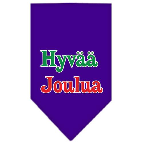 Hyvaa Joulua Screen Print Bandana Purple Small