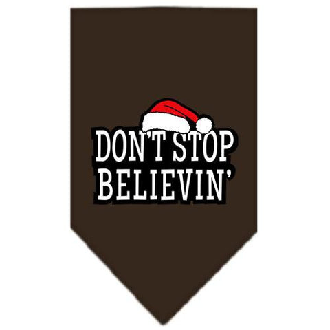 Dont Stop Believin Screen Print Bandana Cocoa Large