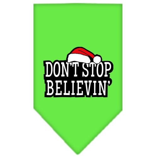 Dont Stop Believin Screen Print Bandana Lime Green Large