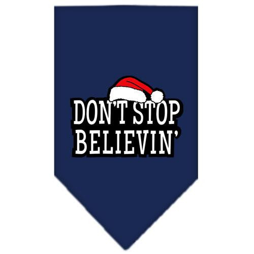 Dont Stop Believin Screen Print Bandana Navy Blue Small