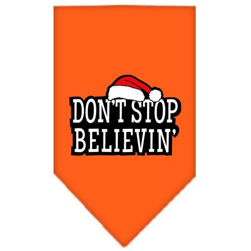 Dont Stop Believin Screen Print Bandana Orange Small