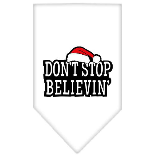 Dont Stop Believin Screen Print Bandana White Small