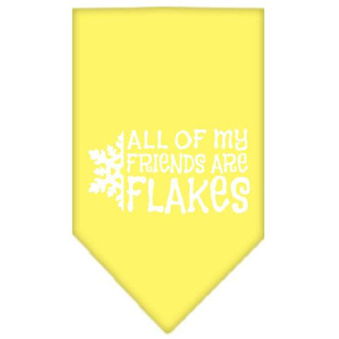 All my friends are Flakes Screen Print Bandana Yellow Large