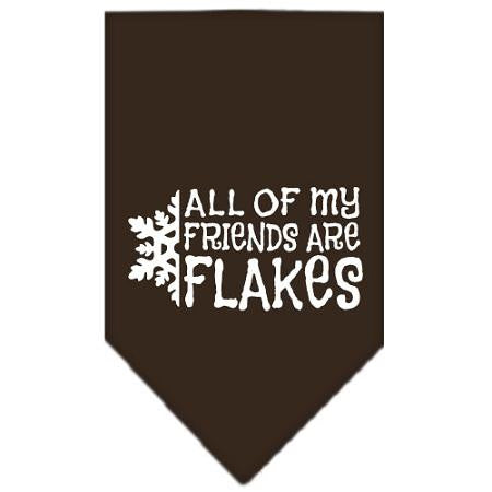 All my Friends are Flakes Screen Print Bandana Cocoa Small