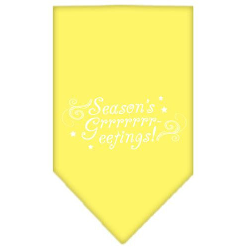 Seasons Greetings Screen Print Bandana Yellow Large