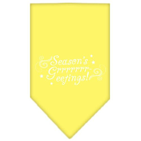 Seasons Greetings Screen Print Bandana Yellow Large