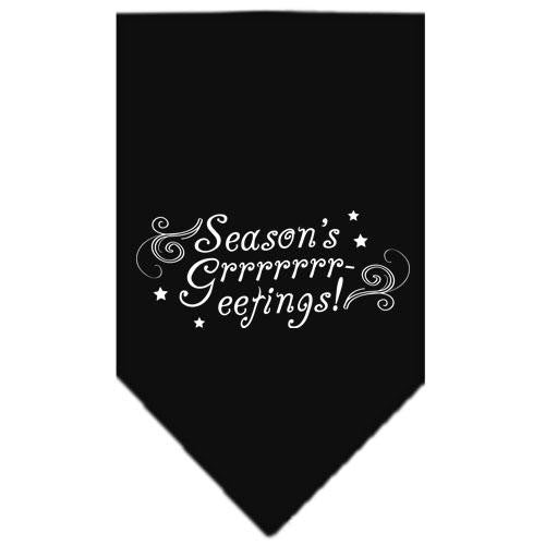 Seasons Greetings Screen Print Bandana Black Small