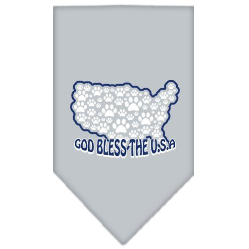 God Bless USA Screen Print Bandana Grey Small