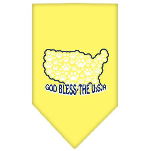 God Bless USA Screen Print Bandana Yellow Small