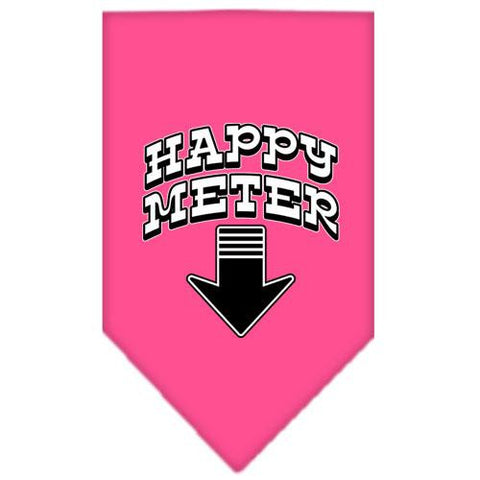 Happy Meter Screen Print Bandana Bright Pink Large