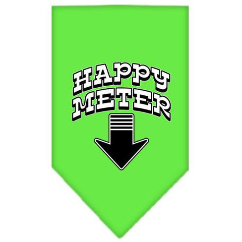 Happy Meter Screen Print Bandana Lime Green Large