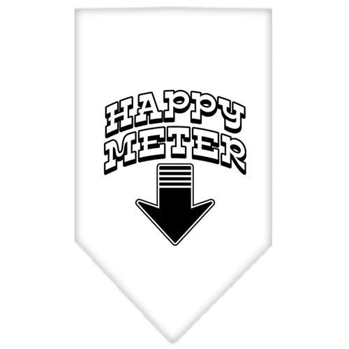 Happy Meter Screen Print Bandana White Small