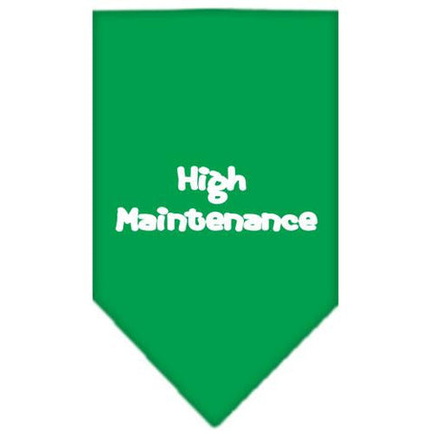 High Maintenance Screen Print Bandana Emerald Green Large