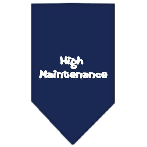 High Maintenance Screen Print Bandana Navy Blue Small