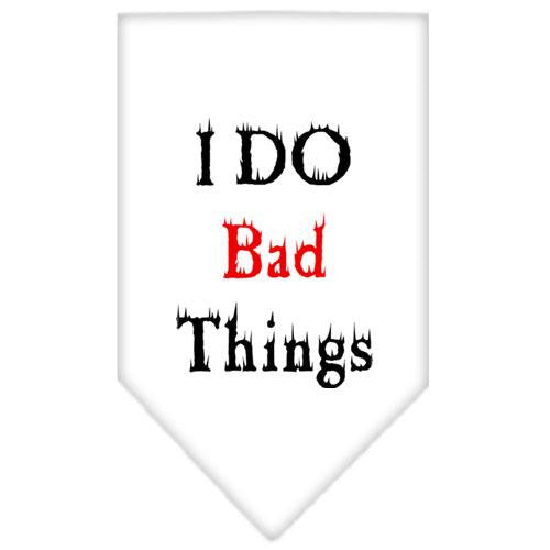 I Do Bad Things  Screen Print Bandana White Small