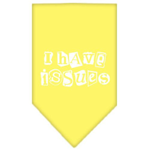 I Have Issues Screen Print Bandana Yellow Large