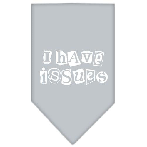 I Have Issues Screen Print Bandana Grey Small