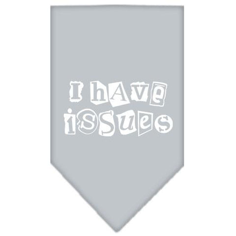 I Have Issues Screen Print Bandana Grey Small