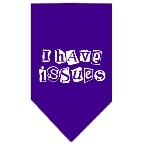 I Have Issues Screen Print Bandana Purple Small