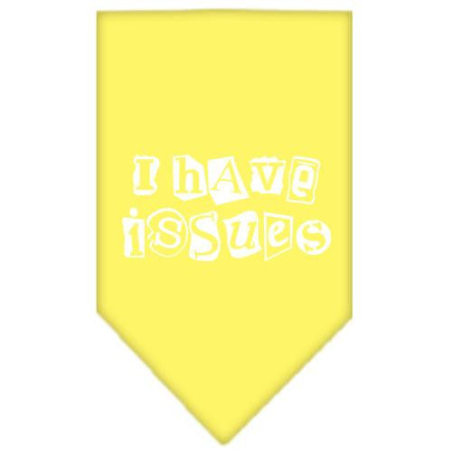 I Have Issues Screen Print Bandana Yellow Small