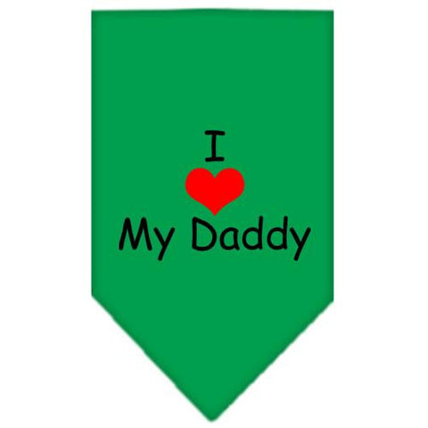 I Heart My Daddy  Screen Print Bandana Emerald Green Large