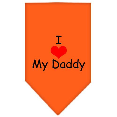 I Heart My Daddy  Screen Print Bandana Orange Large