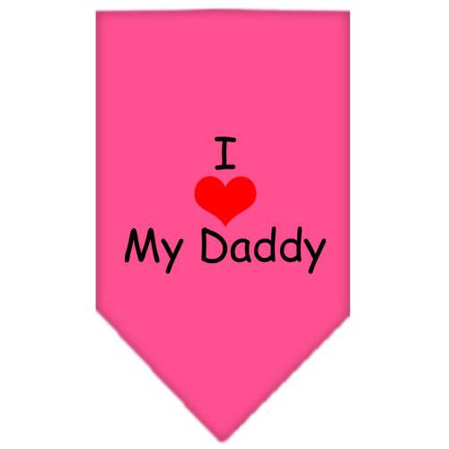 I Heart My Daddy  Screen Print Bandana Bright Pink Small