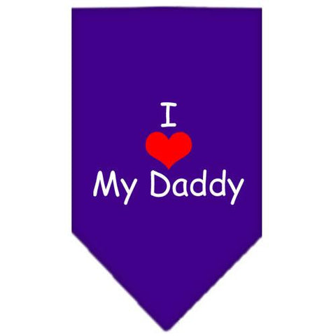 I Heart My Daddy  Screen Print Bandana Purple Small