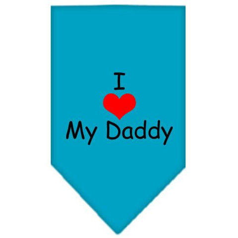 I Heart My Daddy  Screen Print Bandana Turquoise Small