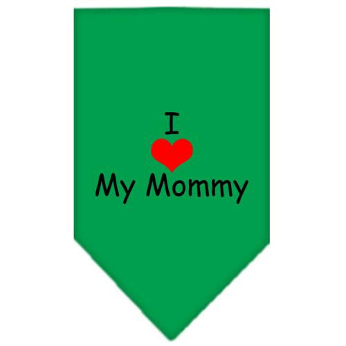 I Heart My Mommy  Screen Print Bandana Emerald Green Large