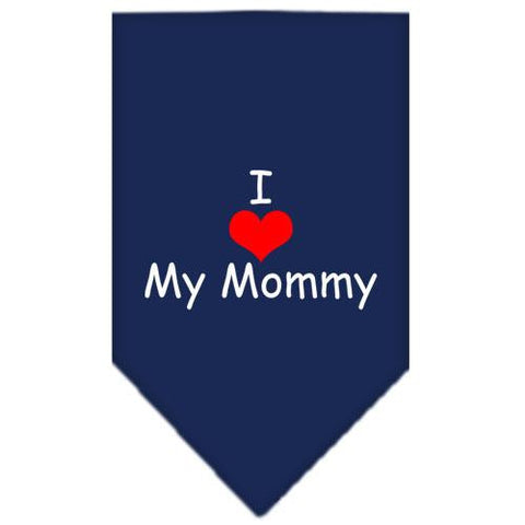 I Heart My Mommy  Screen Print Bandana Navy Blue large