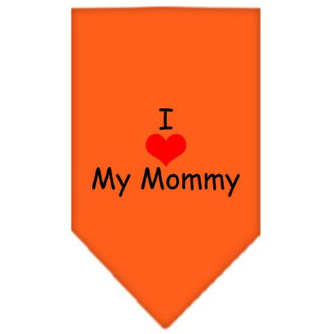 I Heart My Mommy  Screen Print Bandana Orange Large