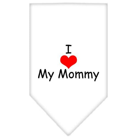 I Heart My Mommy  Screen Print Bandana White Large