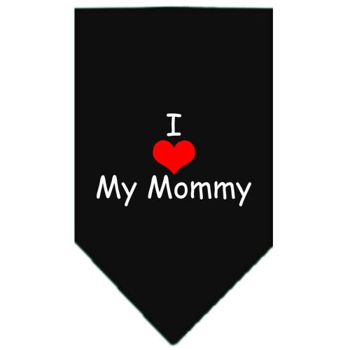 I Heart My Mommy  Screen Print Bandana Black Small